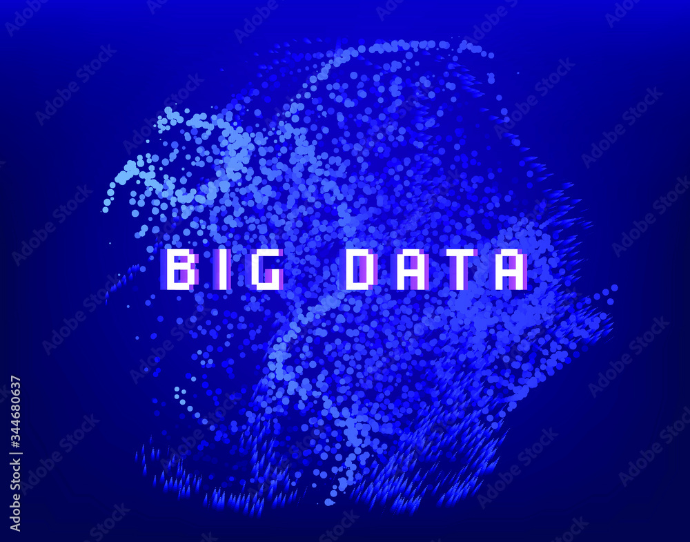 Aufkleber Dotted sphere made of particles. Cover or poster for high tech systems: Artificial Intelligence, Deep Learning, Neural networks.