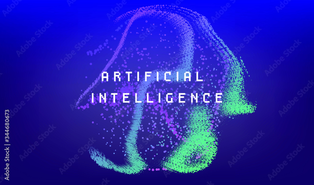 Aufkleber Dotted sphere made of particles. Cover or poster for high tech systems: Artificial Intelligence, Deep Learning, Neural networks.