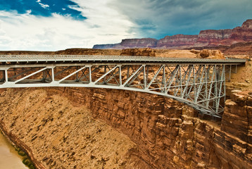 The Old Navajo Bridge Spanning The Colorado River, Marble Canyon, Arizona, USA