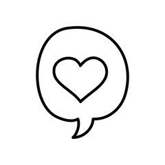 Obraz na płótnie Canvas speech bubble with heart icon, line style