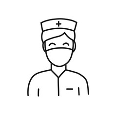 doctor, nurse avatar doodle icon, vector illustration