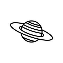 saturn planet icon, line style