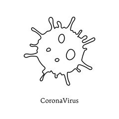 Coronavirus Bacteria Cell logo, 2019-nCoV, Covid-2019, Covid-19 Novel Coronavirus Bacteria. No Infection and Stop syndrome Coronavirus Concepts. Dangerous Coronavirus Cell. Isolated Vector Icon