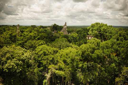 Mayan ruins at Tikal National Park, Guatemala, Central America