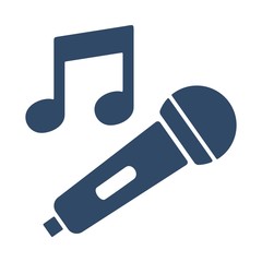 Singing song icon. Microphone symbol. Karaoke sign.