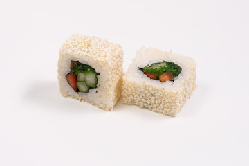 sushi rolls on a white background. Sushi Roll Sushi menu