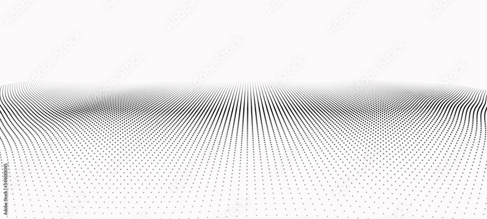 Poster vector halftone texture. cybernetic futuristic background. big data visualization.