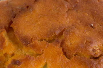 Carrot cake on a glass plate
