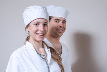 portrait of young medical students in a hospital