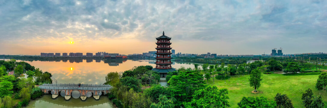 Natural scenery of Huayang Lake Wetland Park in Dongguan, China