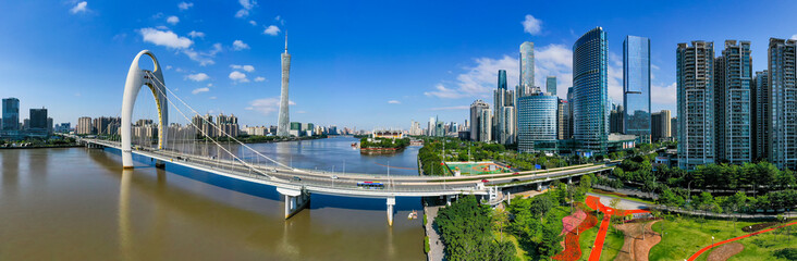 Fototapeta premium Aerial photography of Guangzhou City Scenery in China