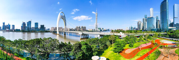 Aerial photography of Guangzhou City Scenery in China