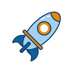 space rocket icon, line and fill style