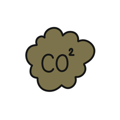 carbon dioxide doodle icon, vector illustration