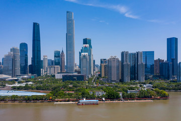 Fototapeta na wymiar Aerial photography of CBD building city scenery in Guangzhou, China