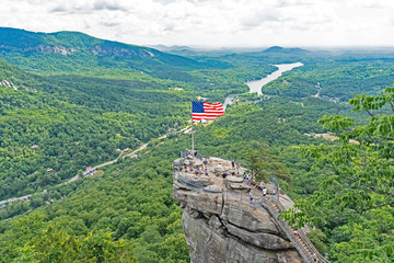 Chimney Rock State Park scenic on a clear nice day. - 344695014