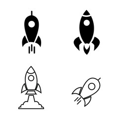 rocket icons set