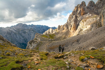 Fototapeta premium Hiking to the most beautiful hill