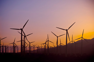 Wind Turbines at Sunset