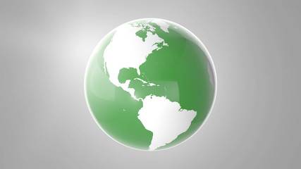 Green earth globe rotating, infinite  scene.