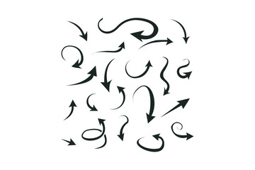hand-drawn arrows, vector set