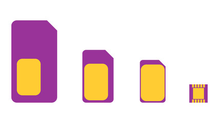 Vector illustration of a new generation of the mobile sim cards eSIM