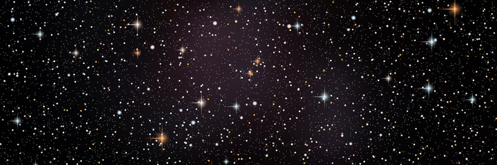 Night sky vector background with star cluster, nebula and galaxies © Ulvur