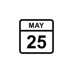 calendar - May 25 icon illustration isolated vector sign symbol
