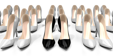 Black high heel shoes - 3D illustration