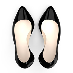 Black high heel shoes - 3D illustration