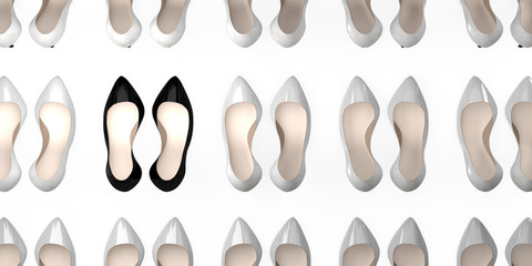 Black high heel shoes - 3D illustration