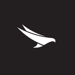 White phoenix logo design in black background