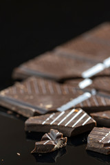 cholate cut into irregular portions
