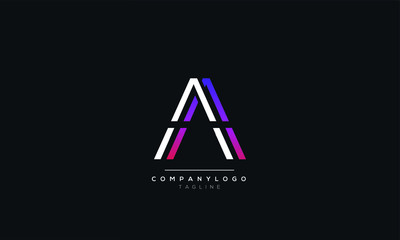 Letter AA Logo Design Icon Vector Symbol - obrazy, fototapety, plakaty
