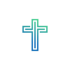Modern minimalist crucifix logo icon vector.