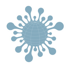 Fototapeta premium Coronavirus icon like the planet isolated on white background. Vector illustration.