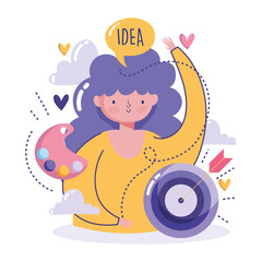 people creativity technology, girl target color idea