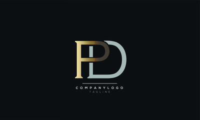 PD DP P D Letter Logo Design Icon Vector Symbol