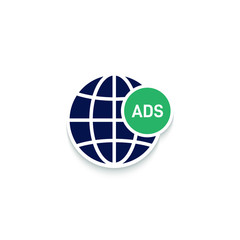 Global advertising icon design isolated on white background. Vector illustration