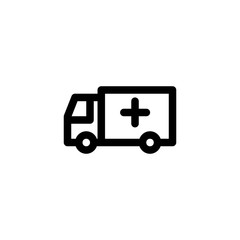 Ambulance Medical Outline Icon Logo Vector Illustration
