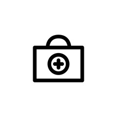 First Aid Kit Medical Outline Icon Logo Vector Illustration
