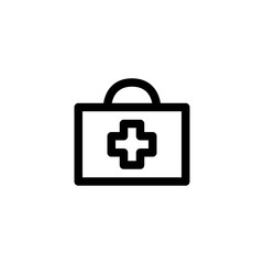 First Aid Kit Medical Outline Icon Logo Vector Illustration
