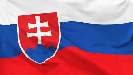 Fototapeta premium Fragment of a waving flag of the Slovak Republic in the form of background, aspect ratio with a width of 16 and height of 9, vector