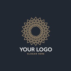 Modern Geometric luxury Flower Logo Design
