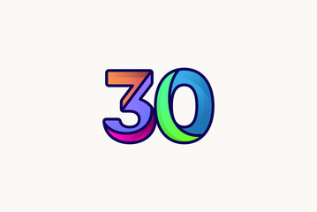 30 years anniversary logo template.
