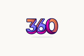 360 number vector design template.