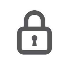 Padlock linear icon, symbol of security and safety. Lock pictogram.