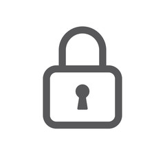 Padlock linear icon, symbol of security and safety. Lock pictogram.