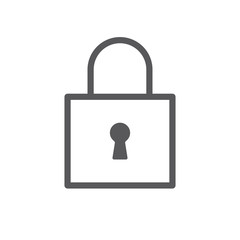 Padlock linear icon, symbol of security and safety. Lock pictogram.