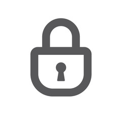 Padlock linear icon, symbol of security and safety. Lock pictogram.